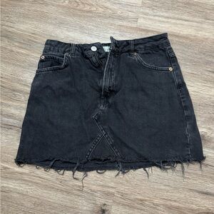 Black top shop denim skirt
